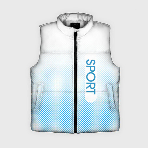 Женский жилет Sport бело-голубой текстурный / 3D-Светло-серый – фото 1
