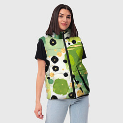 Женский жилет Зеленый анималистичный паттерн, цвет: 3D-черный — фото 2