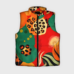 Женский жилет Анималистичный африканский паттерн, цвет: 3D-красный