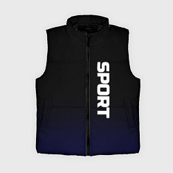 Женский жилет Sport чёрно-синий текстурный