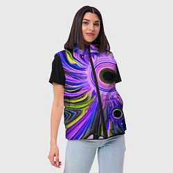 Женский жилет Абстрактный неоновый космос - чёрная дыра, цвет: 3D-красный — фото 2