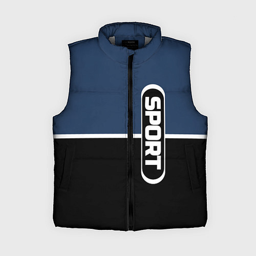 Женский жилет Sport сине-чёрный с полосой / 3D-Светло-серый – фото 1