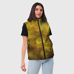 Женский жилет Золотая ржавая текстура, цвет: 3D-черный — фото 2