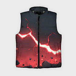 Женский жилет Красная молния на черной текстуре