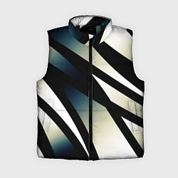 Женский жилет Чёрно-белый с синим затемнением полосы, цвет: 3D-черный