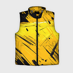 Женский жилет Желтая краска на черном фоне