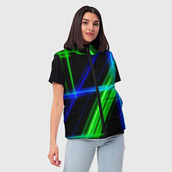 Женский жилет Color blue black green, цвет: 3D-черный — фото 2