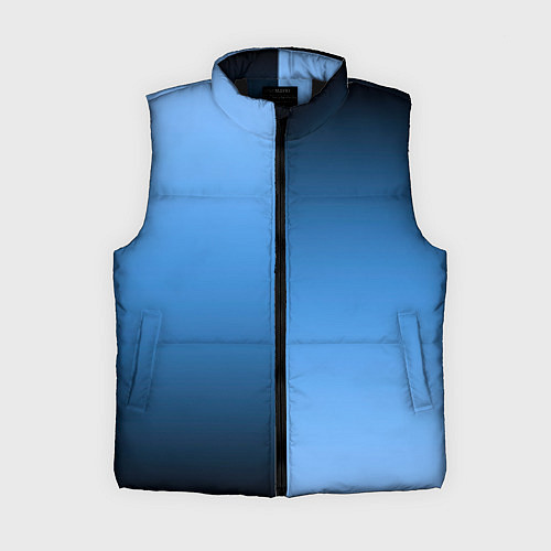 Женский жилет Градиент сине-голубой пополам / 3D-Черный – фото 1