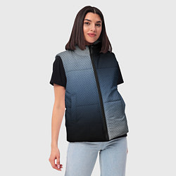 Женский жилет Чёрно-синий текстурированный градиент пополам, цвет: 3D-черный — фото 2