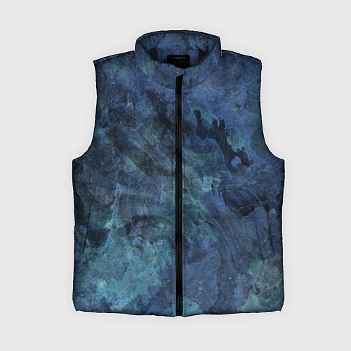 Женский жилет Абстракция - dark blue sea stone / 3D-Черный – фото 1