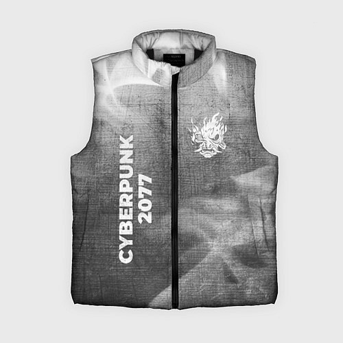 Женский жилет Cyberpunk 2077 - grey gradient вертикально / 3D-Черный – фото 1