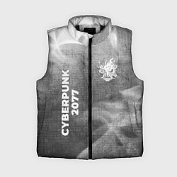 Женский жилет Cyberpunk 2077 - grey gradient вертикально