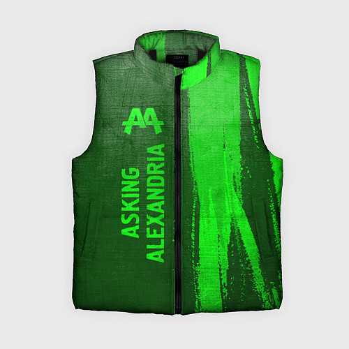 Женский жилет Asking Alexandria - green gradient по-вертикали / 3D-Черный – фото 1