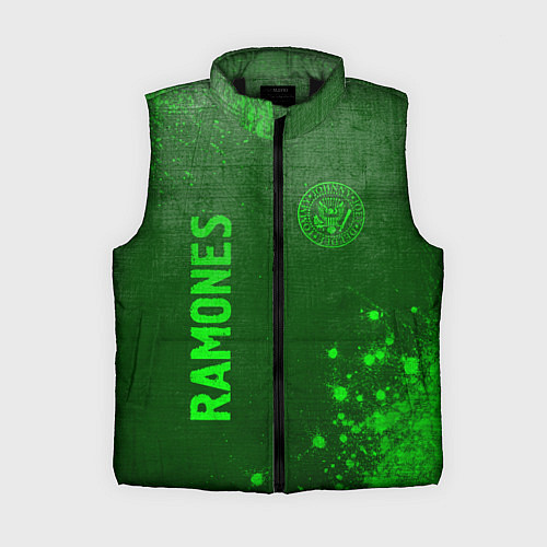 Женский жилет Ramones - green gradient вертикально / 3D-Черный – фото 1
