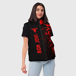Женский жилет Bon Jovi - red gradient по-вертикали, цвет: 3D-черный — фото 2