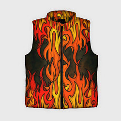 Женский жилет Языки пламени арт, цвет: 3D-черный