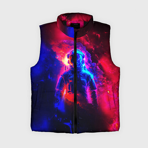 Женский жилет Космонавт в пламени / 3D-Черный – фото 1