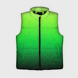 Женский жилет Градиент мозаика зелёный в тёмный, цвет: 3D-черный