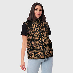 Женский жилет Золотой дракон с узорами славянскими, цвет: 3D-светло-серый — фото 2