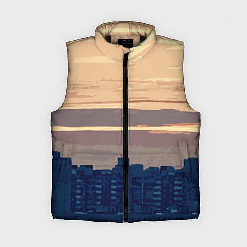 Женский жилет Городской пейзаж стилизованный / 3D-Черный – фото 1