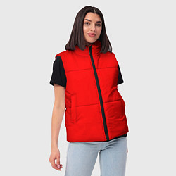 Женский жилет Ярко красный алый, цвет: 3D-красный — фото 2