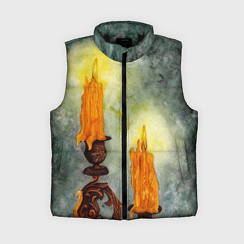 Женский жилет Две горящие свечи в темноте / 3D-Черный – фото 1