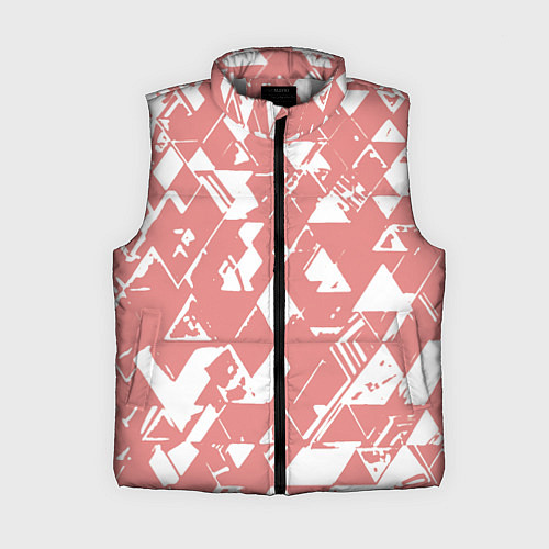 Женский жилет Розовый с белыми вставками абстрактный / 3D-Светло-серый – фото 1