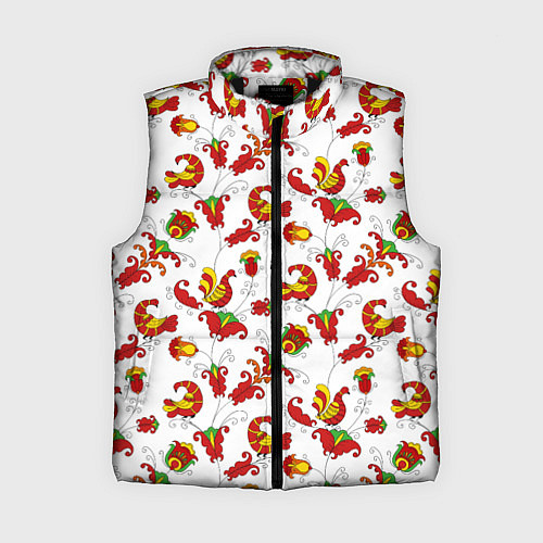 Женский жилет Русский народный орнамент в стиле росписей Северно / 3D-Черный – фото 1