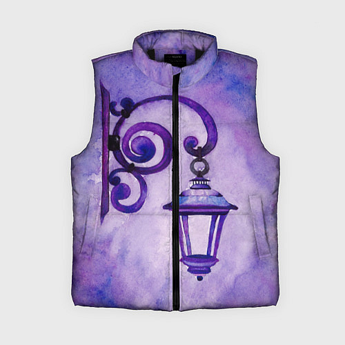 Женский жилет Уличный фиолетовый фонарь / 3D-Черный – фото 1