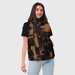 Женский жилет Чёрно-коричневый абстракция геометричный, цвет: 3D-черный — фото 2