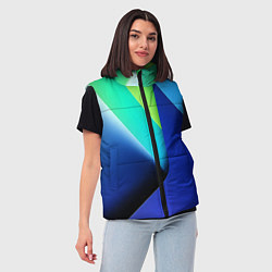Женский жилет Color blue green, цвет: 3D-черный — фото 2