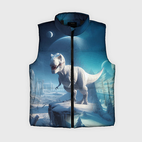 Женский жилет Снежный динозавр - история вымирания / 3D-Черный – фото 1