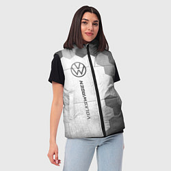 Женский жилет Volkswagen - white gradient по-вертикали, цвет: 3D-черный — фото 2