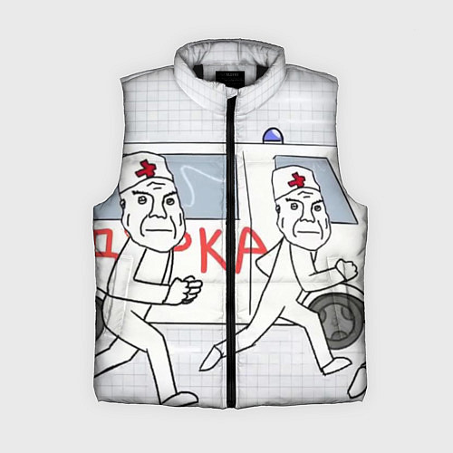 Женский жилет Дурка мем скорая / 3D-Черный – фото 1