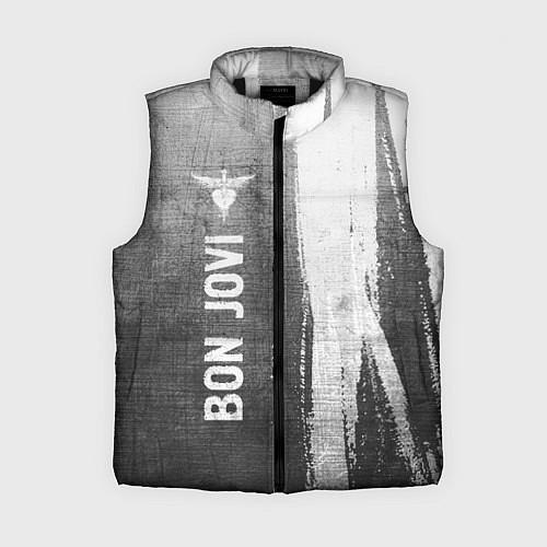 Женский жилет Bon Jovi - grey gradient по-вертикали / 3D-Черный – фото 1