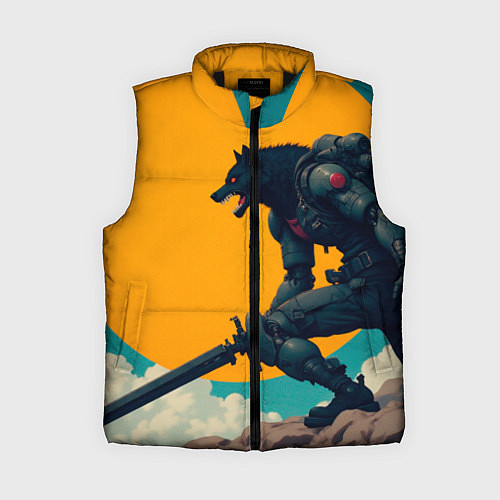 Женский жилет Киберчеловек-волк / 3D-Черный – фото 1