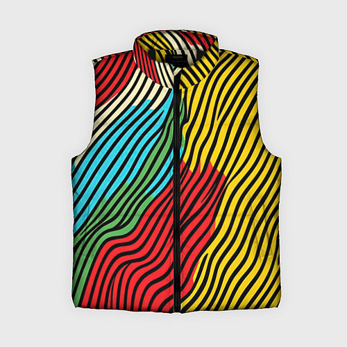Женский жилет Абстрактные цветные линии / 3D-Черный – фото 1