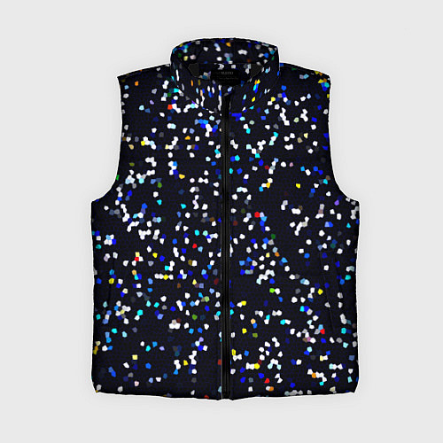 Женский жилет Чёрно-синий мозаика паттерн / 3D-Черный – фото 1