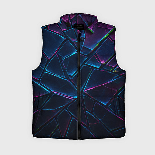 Женский жилет Неоновые линии и фигуры / 3D-Черный – фото 1