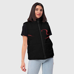 Женский жилет Color red abstraction, цвет: 3D-черный — фото 2