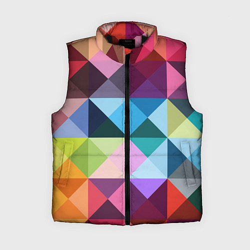 Женский жилет Цветные квадраты / 3D-Черный – фото 1