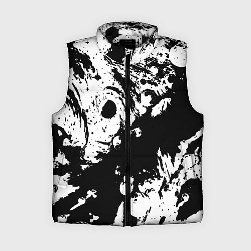Женский жилет Чёрный с белой абстракцией / 3D-Черный – фото 1