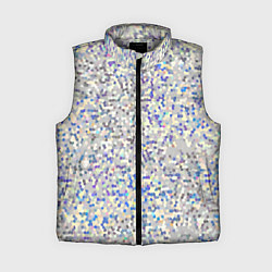 Женский жилет Мелкая мозаика перламутровый серо-голубой, цвет: 3D-светло-серый