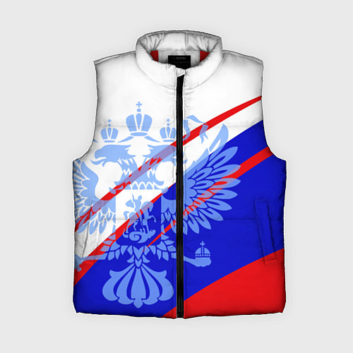 Женский жилет Герб на фоне цветов флага бело-сине-красный / 3D-Красный – фото 1
