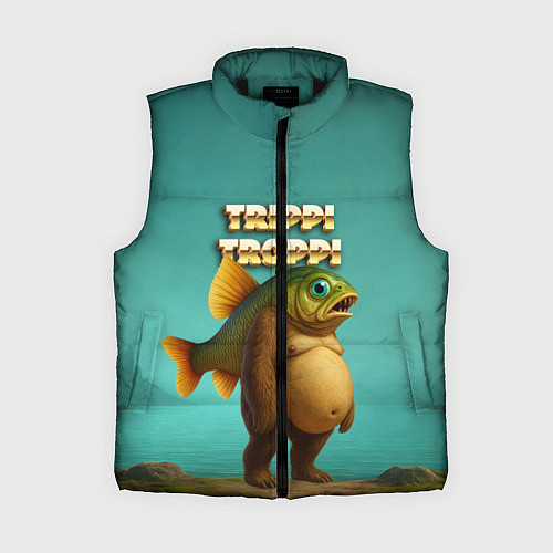 Женский жилет Trippi Troppi рыба мем / 3D-Черный – фото 1