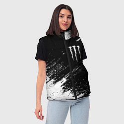 Женский жилет Monster energy белые краски, цвет: 3D-черный — фото 2
