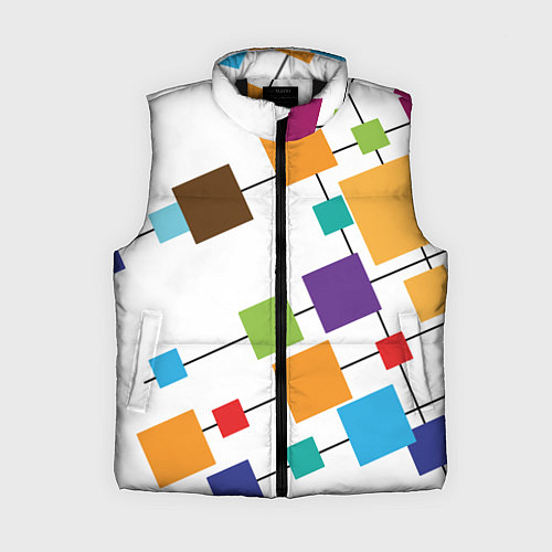 Женский жилет Разноцветные квадраты / 3D-Черный – фото 1