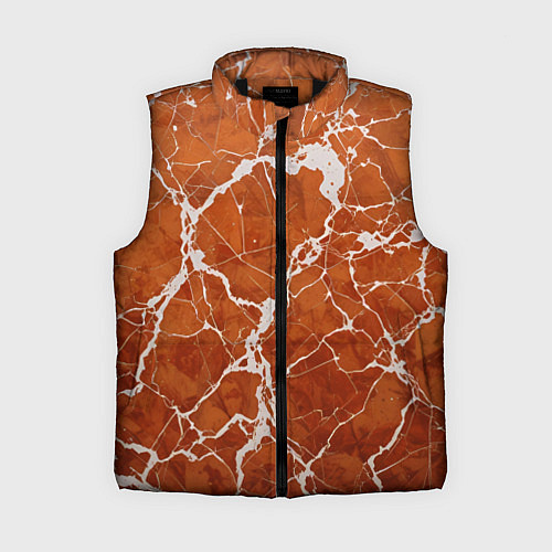 Женский жилет Темно-оранжевый мрамор / 3D-Черный – фото 1