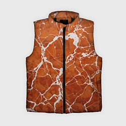 Женский жилет Темно-оранжевый мрамор, цвет: 3D-черный