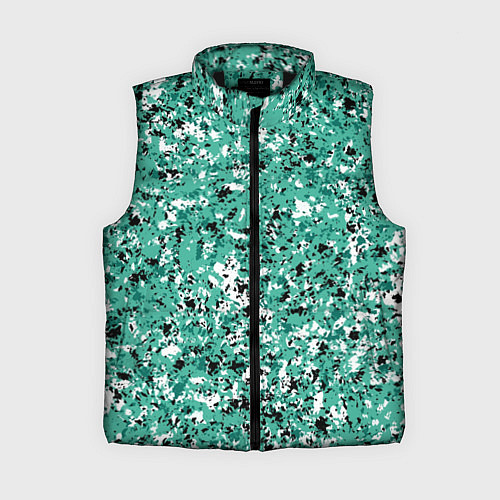 Женский жилет Бирюзовый с чёрно-белыми пятнами / 3D-Черный – фото 1